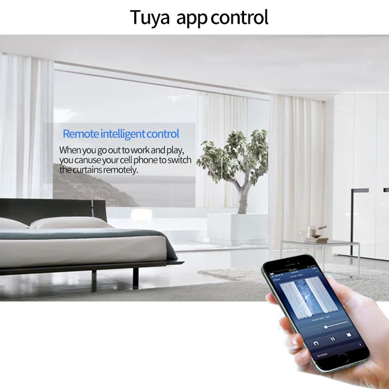 WIFI Electric Curtain Motor, Tuya smart app /Remote Control vioce control via alexa echo and Google home for smart home