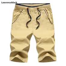 Lawrenceblack бренд рекламные мужские хлопковые низ эластичный пояс Короткие штаны повседневное мужской бордшорты Прямая 991