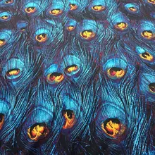 100*140 см японский стиль синий с принтом "павлиньи перья" Хлопок Лоскутная Ткань Сделай Сам диван подушка ткань для кимоно Ткань LSHB293