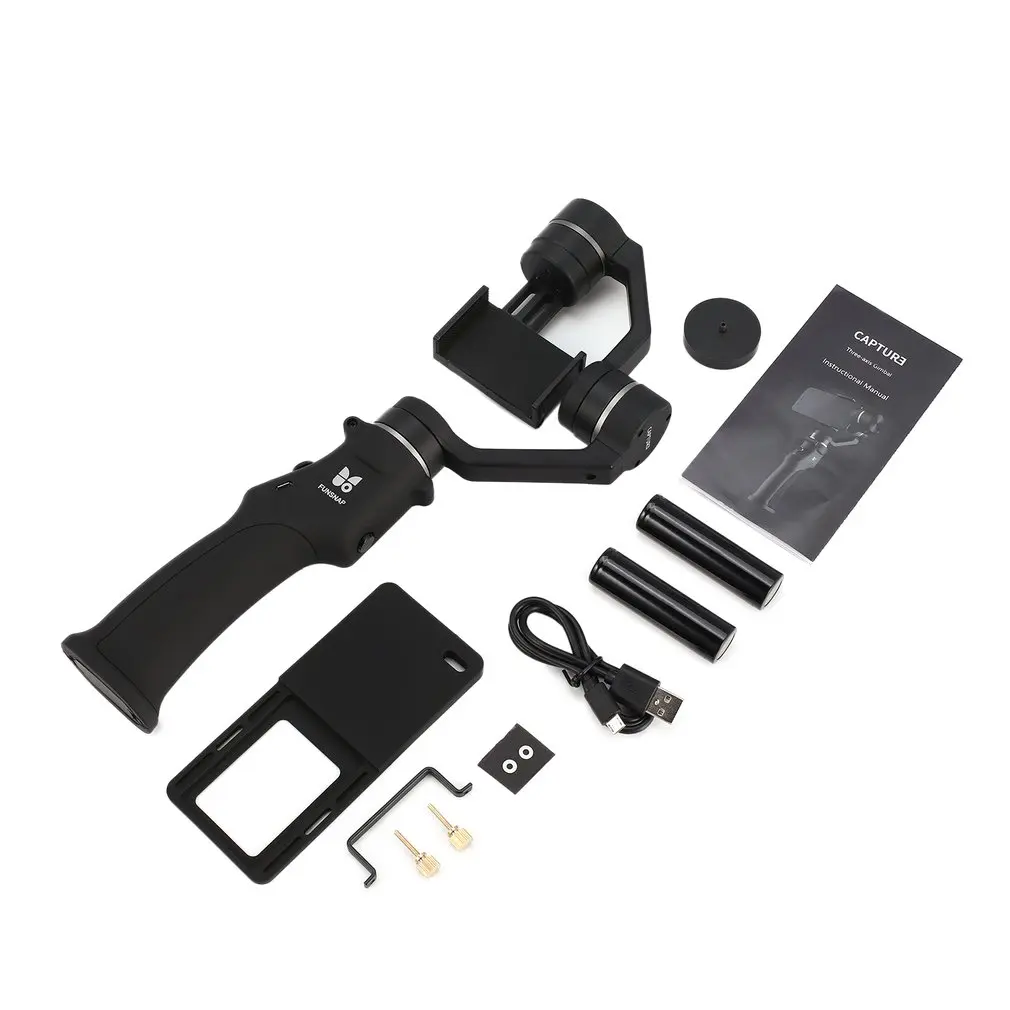  Funsnap Capture Smartphone Brushless Stabilizer Handheld 3-Axis Gimbal with Clip Adapter Two Batter