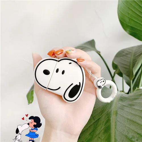 Кольцевой ремешок для apple airpods, мягкий чехол с мультяшной собачкой, беспроводные наушники с bluetooth, наушники с зарядным устройством, airpod skin 2 1 - Цвет: dog
