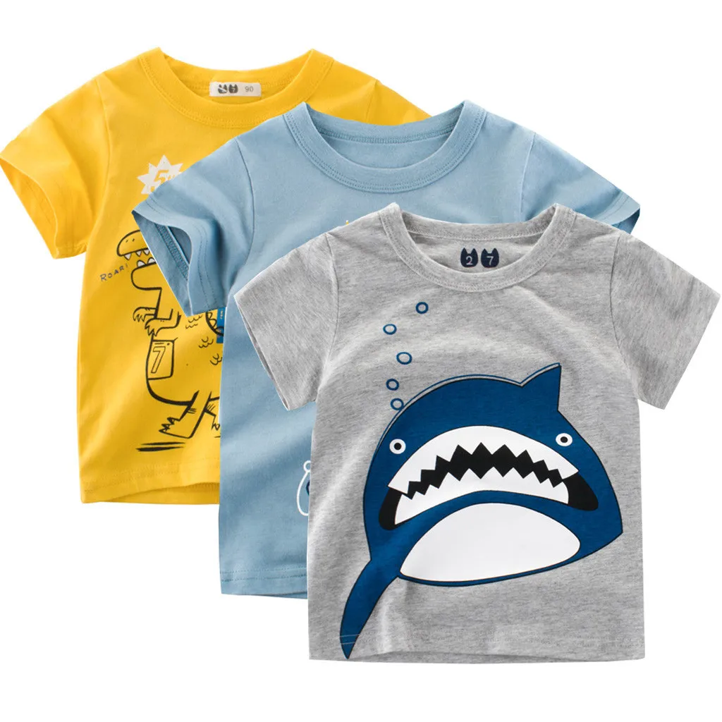 

Perimedes FASHION Children Boys Girls Summer T-shirt Clothes Kids Baby Girls Boys Cute Cartoon Print T-shirt Tee Tops Clothes