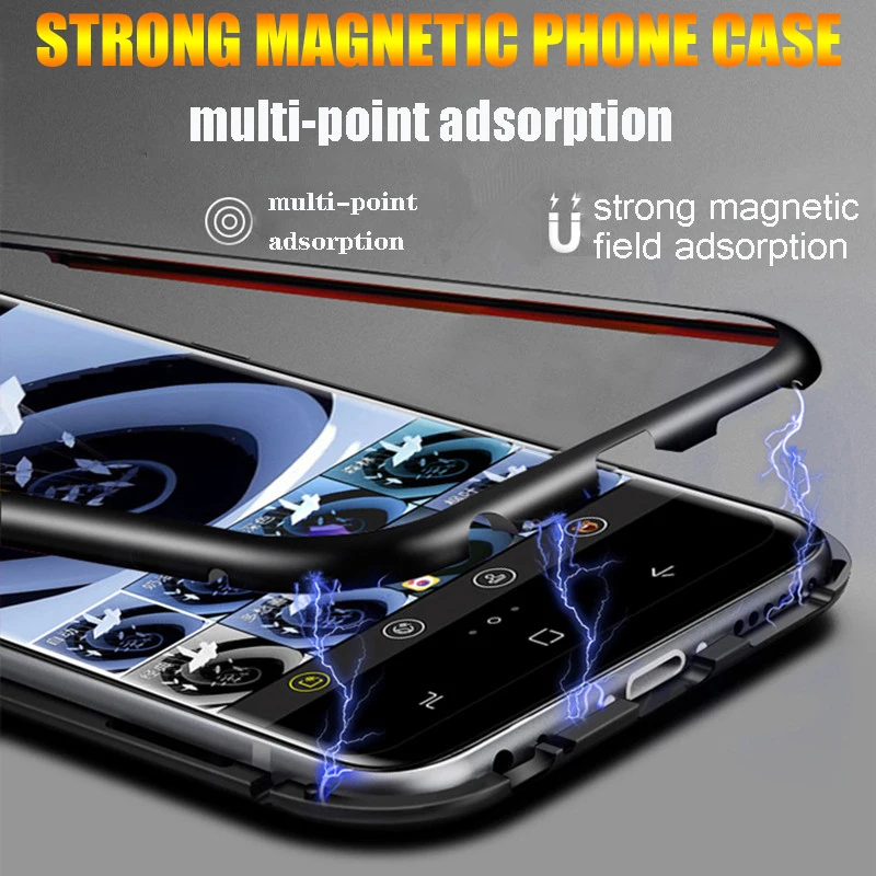 360 магнитный чехол с полным покрытием s для samsung Galaxy S10Plus S8 S9 Plus S10E задняя крышка из закаленного стекла Note 8 9 10plus A50 чехол