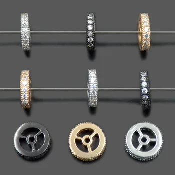 

20Pcs/Lot Clear Zircon Gem stone Micro Pave Sliced Bracelet Connector Charm Beads 7mm 8mm 10mm Diy Jewelry Design Wholesale