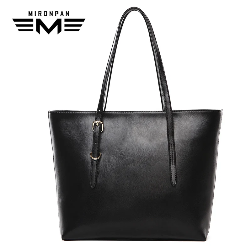 

MIRONPAN 2018 Genuine Leather Women's Handbag Female Zipper Shopping Top-Handle Bags Women Casual Tote Business Soft Handbag