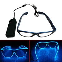 EL Wire модный неоновый светодиодный фонарь DJ яркие очки светящиеся рейв костюм вечерние очки-жалюзи флуоресцентные танцевальные представления бар - Испускаемый цвет: Синий