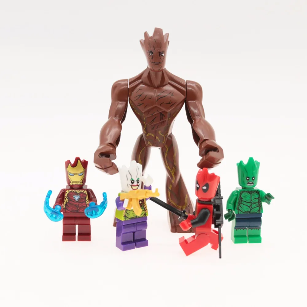 Groot фигурки супер героев Legoings Большой дерево человек мстители Капитан Америка
