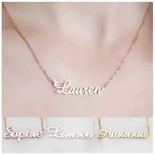 

Personalized Name Necklace Rose Gold Custom Nameplate Necklaces Pendants Dainty Women Everyday Office Jewelry Bridesmaid Gift