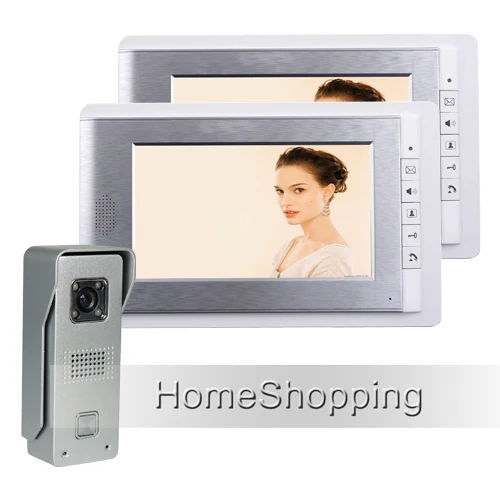

FREE SHIPPING Brand New Wired 7" Color Video Door phone Intercom System With 1 Waterproof Doorbell Camera + 2 Monitor IN STOCK