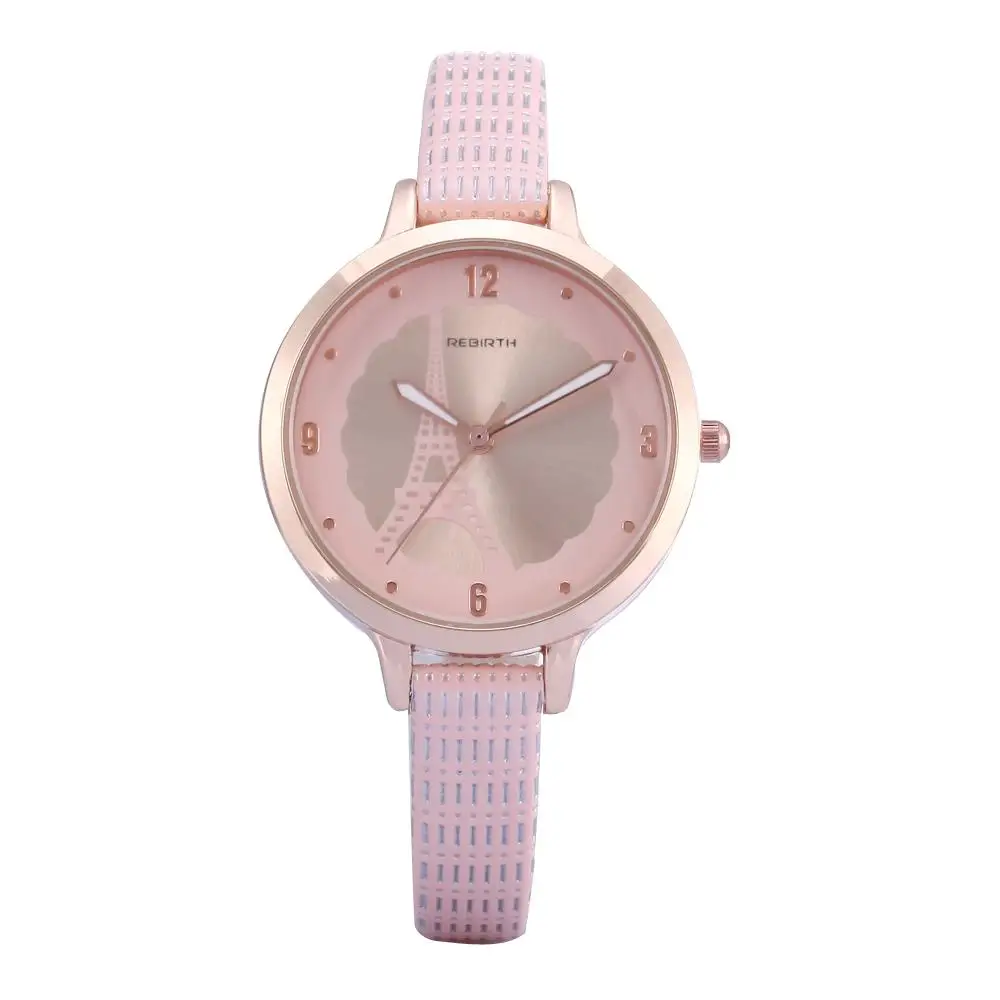 Модные женские Роскошные наручные часы из розового золота кварцевые наручные часы повседневные кожаные часы женские Relojes Mujer - Цвет: Розовый