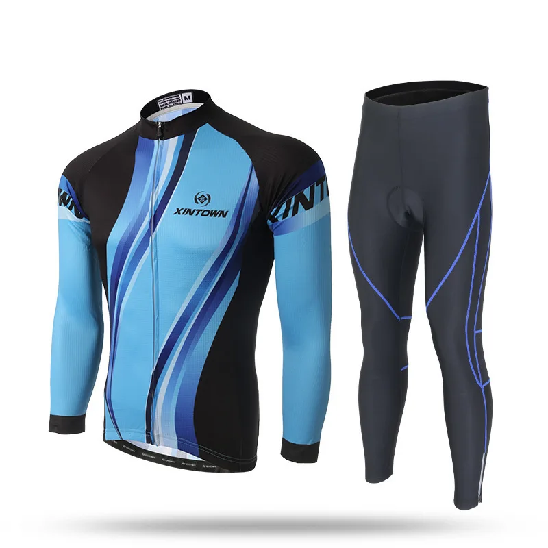 

XINTOWN Fluor Spring Summer Autumn Cycling Jersey Quick Dry Ropa Ciclismo Bicycling Shirts Bike Sets Gel Cycle Maillot Culotte