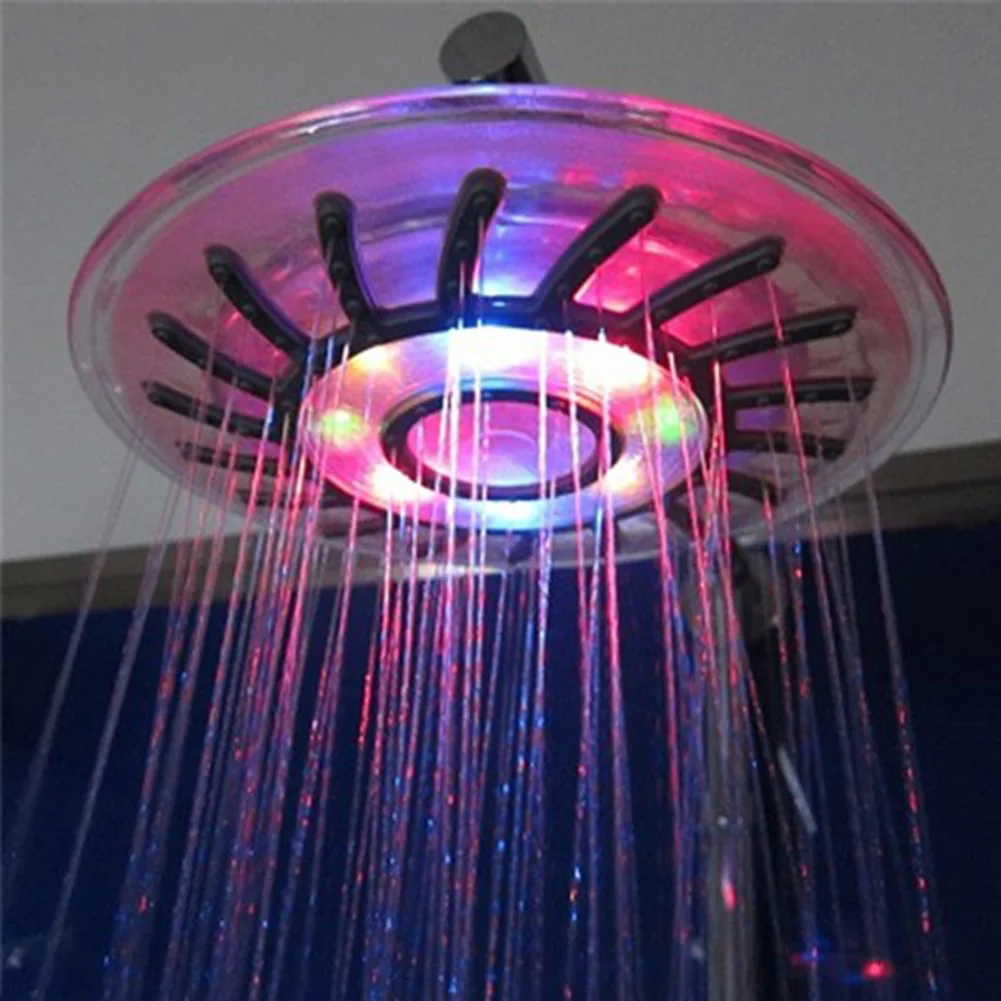 

8LED colorful 8 inch self-discoloring shower head spray colorful top spray colorful shower head bathroom top spray