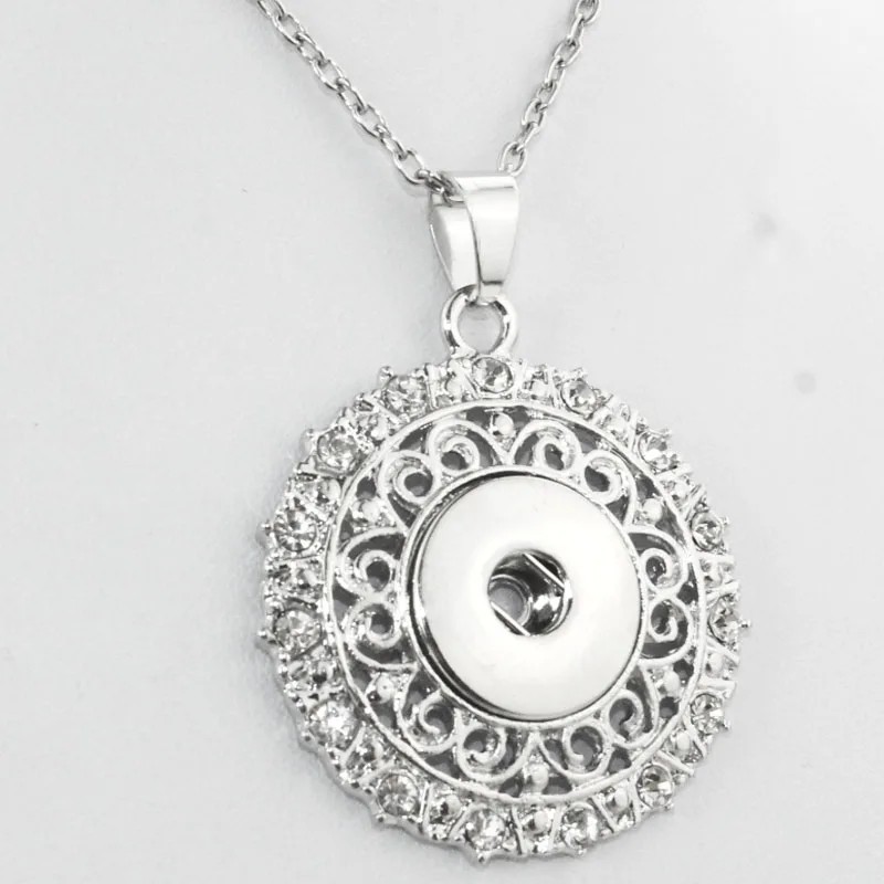 Ожерелье Boom Life, Цепочка, богемский кристалл, 18 мм, кулон с кнопкой, часы, Женская Кнопка, ожерелье, аксессуары 031106