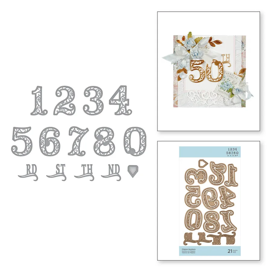 

Ufurty Filigree Numbers Metal Cutting Dies New 2019 Stencil for DIY Scrapbooking Paper Card making Decor Craft Embossing Dies