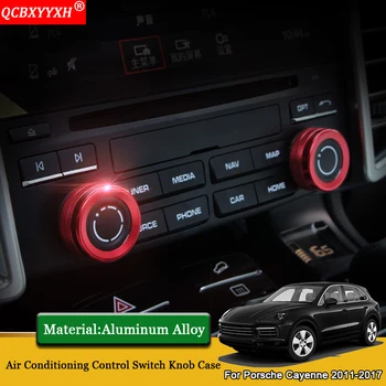 

QCBXYYXH Car Styling 2pcs Air Conditioning Control Switch Knob Ring Case Sequins Auto Accessories For Porsche Cayenne 2011-2017