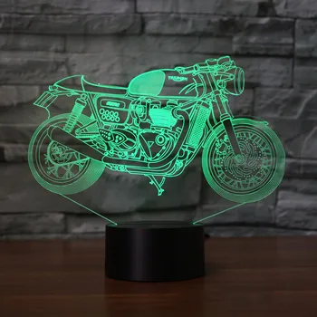 

Cool Motorcycle 3d Visual Illusion Lamp Transparent Acrylic Night Light Led Lampa Color Changing Touch Table Lamp Cute Light