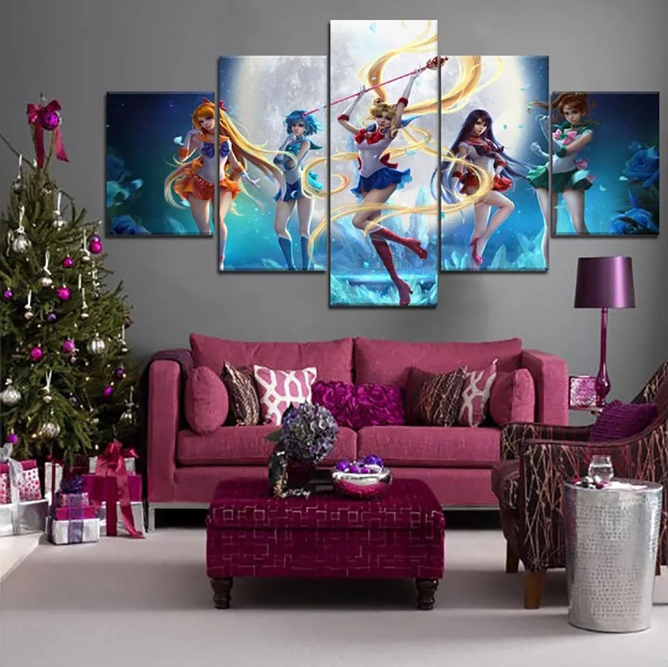 5-Panel-HD-Print-Painting-Sailor-Moon-Anime-Girl-Cuadros-Landscape-Canvas-Wall-Art-Home-Decor.jpg_640x640