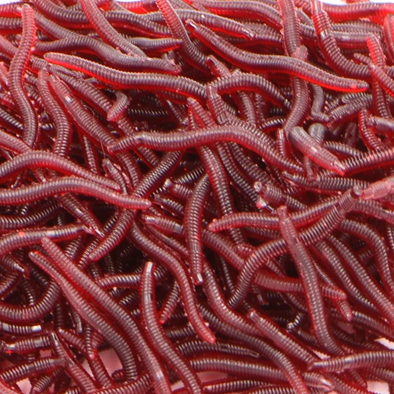 

100pcs 3.5cm 0.2g Simulation Earthworm Worms Artificial Fishing Lure Plastic Artificial Bionic Soft Red Worms Tackle Bait
