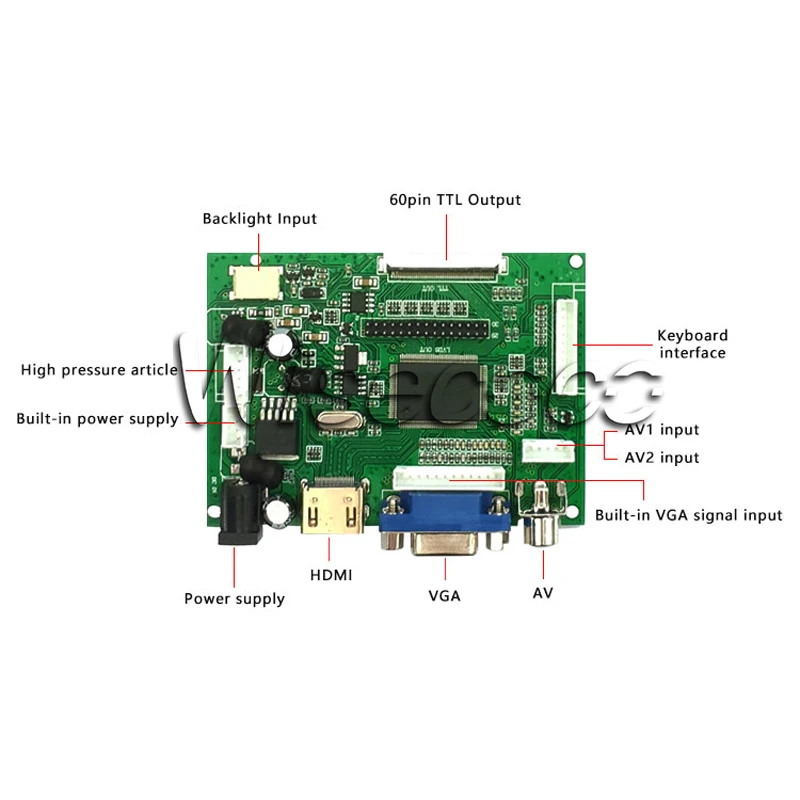 7 дюймов 800x400 TFT ЖК-дисплей 50pin LVDS с HDMI VGA 2AV плата контроллера