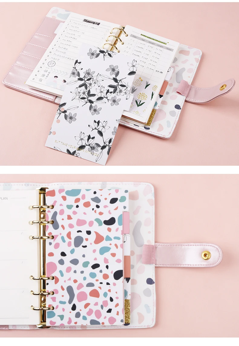 Never Pink Серия notebook Index разделители 6 отверстий со свободными листьями спираль А6 аксессуары для планировщика внутри закладки заправки канцелярские принадлежности