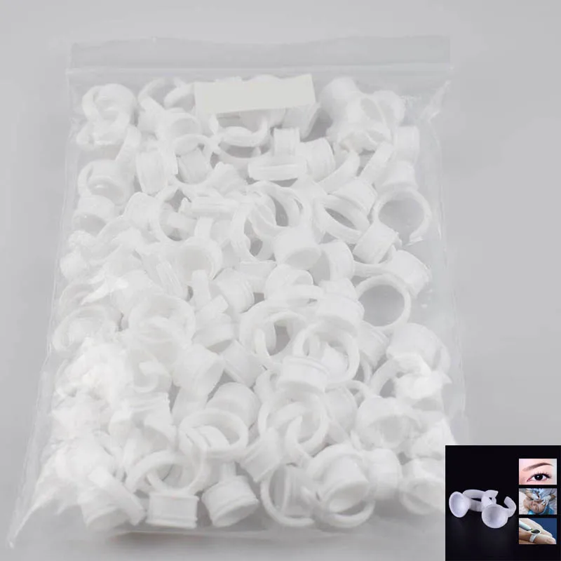 

100Pcs Microblading Pigment Glue Rings Tattoo Ink Holder For Semi Permanent Makeup Tools CD88