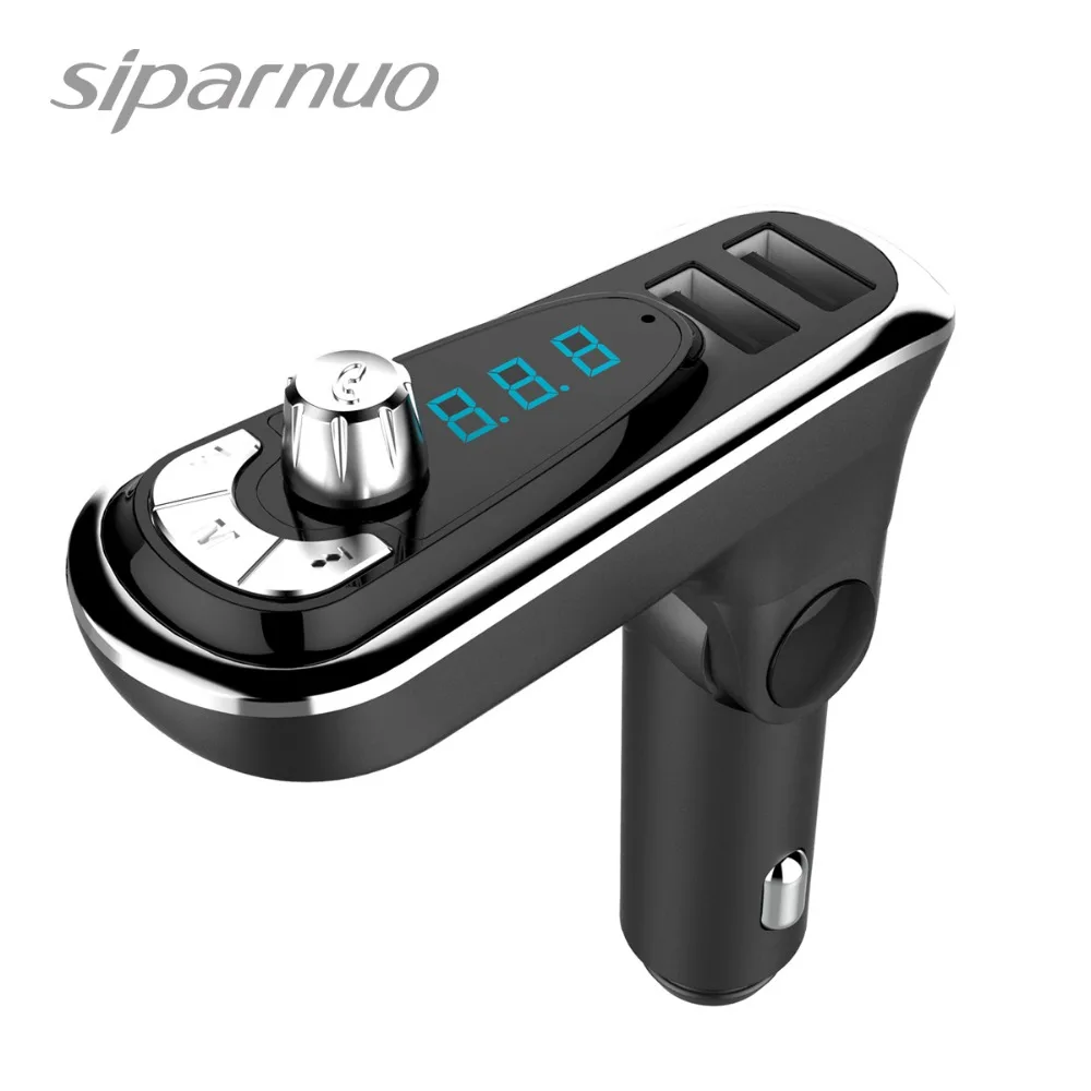 

Siparnuo FM Transmitters Wireless FM Modulator Bluetooth FM Transmitter Car Kit Hands free Audio Car MP3 FM USB Car Charger Dual