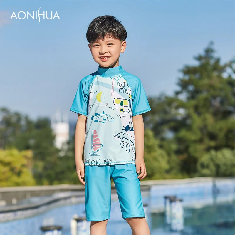 

AONIHUA Hot 2-12Years Children Swimwear Boys Swimwear Baby Kids Infantil Sunny Swimsuit Boy Bathing Suit Clothing Sets 1058