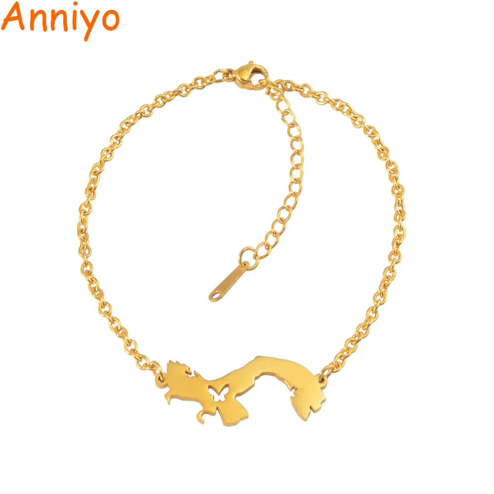 

Length 19cm + 4cm Bracelet Panama Map Gold Plated Jewelry Map of Panama Charm Bangles for Women/Girls #008621