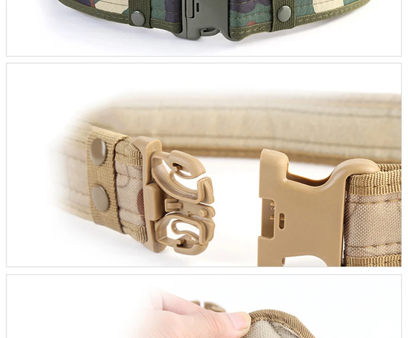 Combat 2 Inch Canvas Duty Tactical Sport Belt with Plastic Buckle Outdoor Military Army Fan Adjustable Hook & Loop Waistband (12)