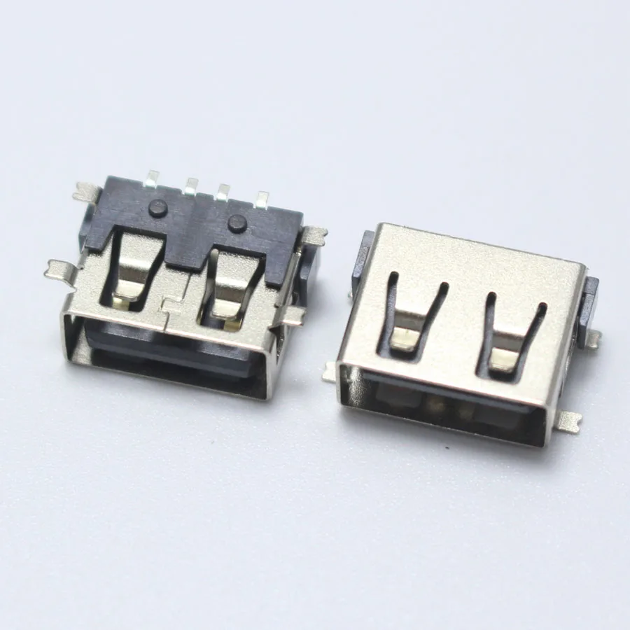 4 шт. SMD usb type A гнездовой разъем 4PIN AF 10,0 PCB монтажный Разъем черный плоский край DIY ремонт телефона игрушки запчасти