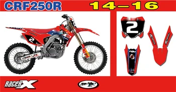 

For Honda CRF250R CRF 250 R 2014 2015 2016 Motorcycle Full Stickers Graphics Backgrounds Customizable Number Personality Decals