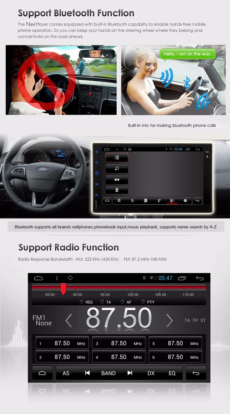 Sale 3G/ 4G Android 5.1 Car Multimedia Player Car PC Tablet Double 2 din GPS Navigation Car gps Stereo Radio Bluetooth NO DVD player 2