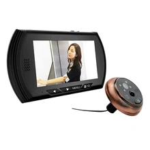 4 3 TFT Black Color Digital Peephole Viewer Camera with IR Night Vision Support No Disturb
