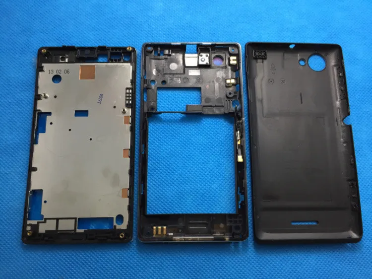 

Full Housing Cover Case Front Frame Middle Bezel Battery Back Door Repair Part For Sony Xperia L S36h S36 C2104 C2105
