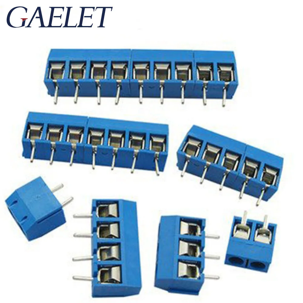 

10Pcs/set 2P 3P 4P Screw PCB Terminal Block Connector Blue Green KF301-5.0-2P KF301-3P KF301-4P Pitch 5.0mm Straight Pin ZK30