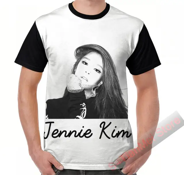 Summer Graphic T Shirt Men Tops Tees Blackpink Jennie Kim Printed