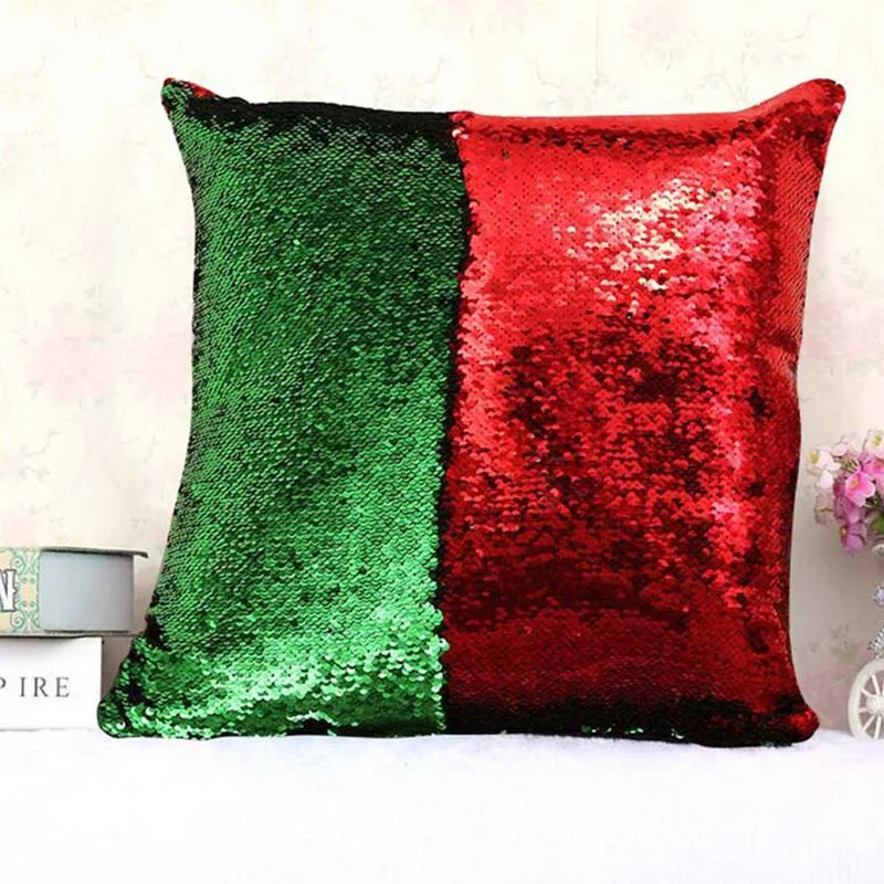 Luxurious Two Tone Sequin Pillowcases Continental Mermaid Decorative