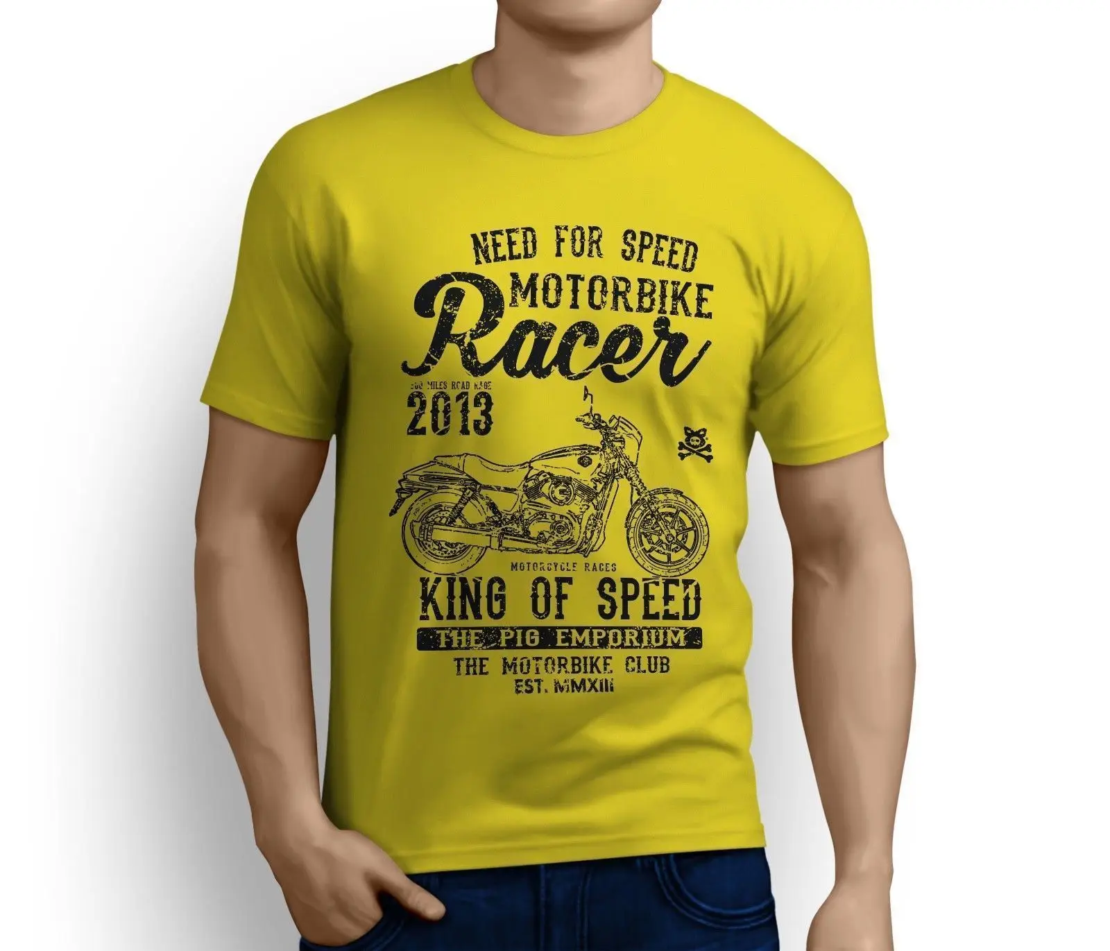 Повседневные хлопковые футболки King Of Speed American Motorbike Street 500 топы высокого качества