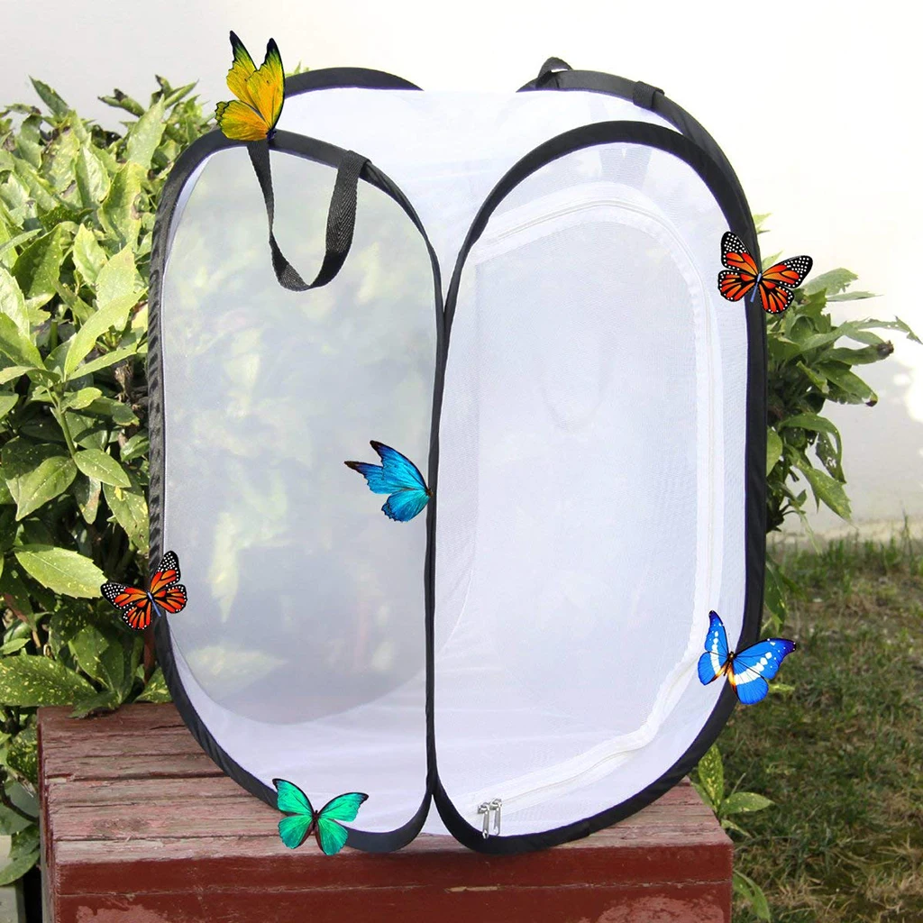 Large Pop Up Butterfly Habitat Terrarium Insect Cage Mesh Fly Net Science & Nature Observation Biology Supplies Educational Toy