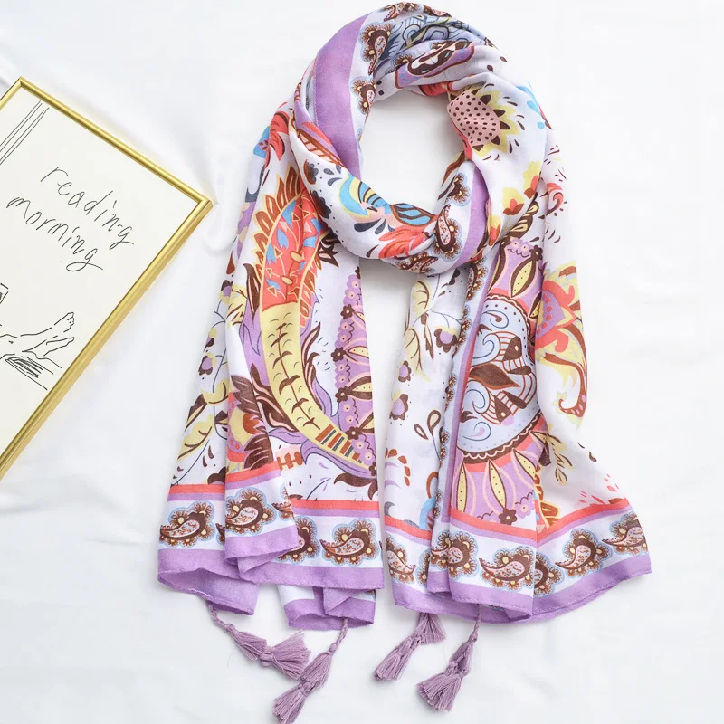 

2019 Autumn Winter African Cashew Tassel Scarves Women Print Shawls and Wraps Lady Luxury Brand Warm Pashmina Stole 180*100Cm