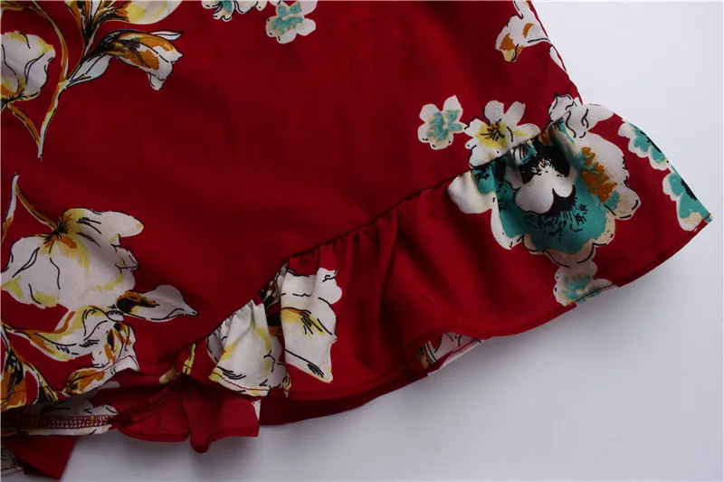 Лето 2018 с цветочным принтом Комбинезон в богемском стиле Для женщин шифоновый комбинезон короткий комбинезон пикантные с открытыми