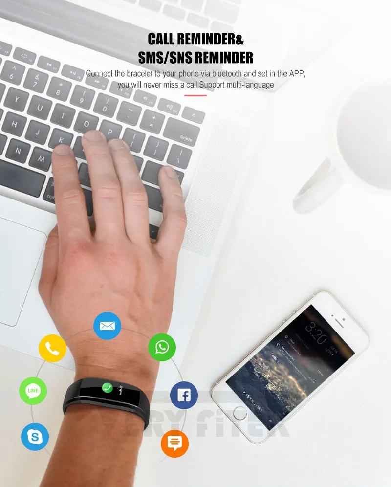 UPmax Smart Bracelet Color Screen Fitness Tracker Blood Pressure Heart Rate Monitor Wristband Smart band For Android IOS (7)