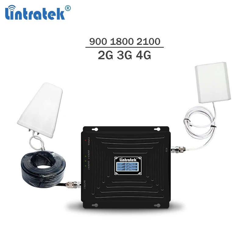 Lintratek трехдиапазонный репитер 900 1800 2100 МГц усилитель сигнала GSM 3g 4G LTE Усилитель