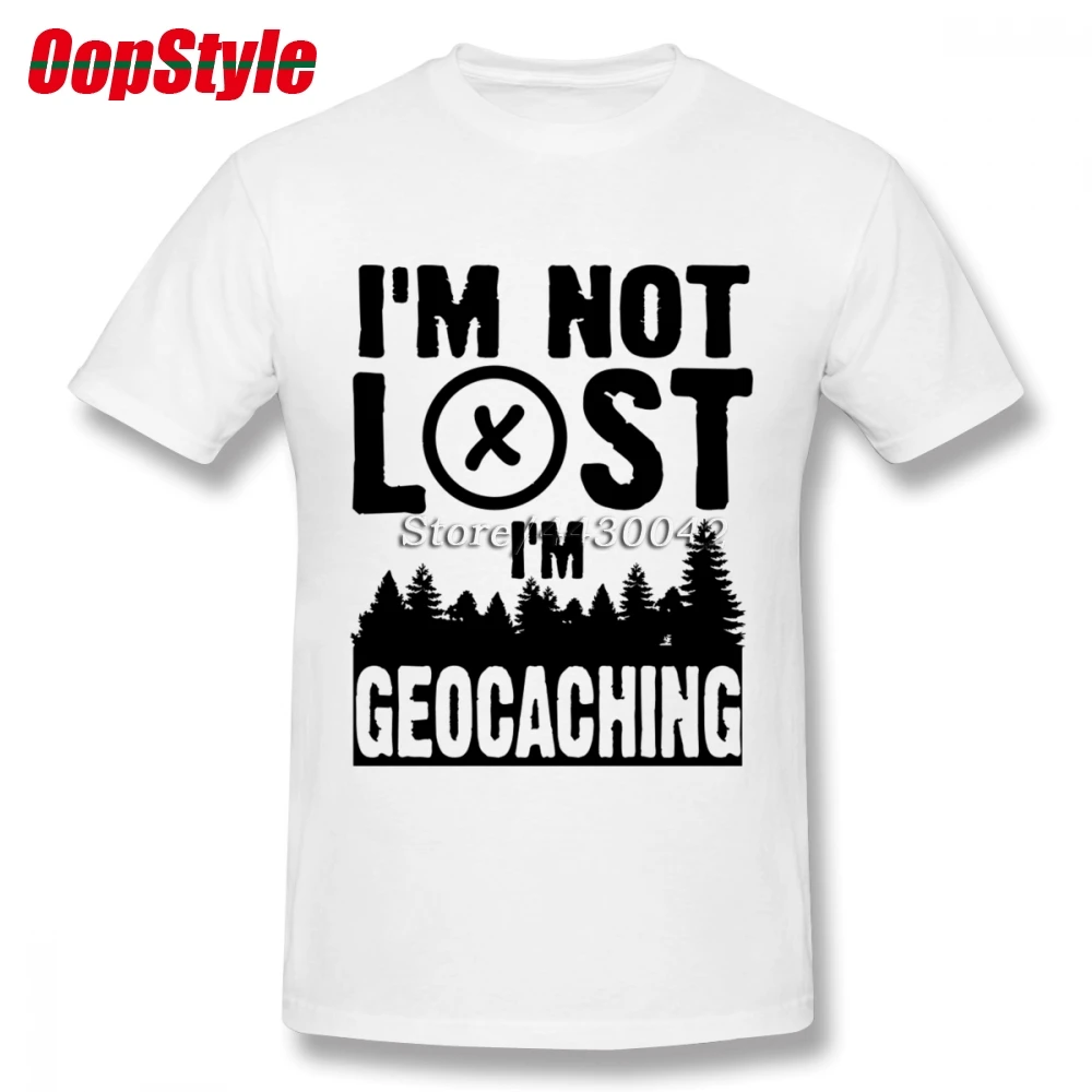 Мужская хлопковая футболка с коротким рукавом I'm Not Lost Geocaching большие размеры |