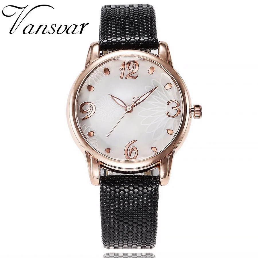 

Fashion Women Dress Watch Casual Luxury Quartz Watch For Ladies Leather Strap Wristwatches Vansvar Reloj Mujer Drop Shipping