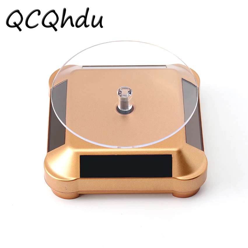 Solar Showcase 360 Turntable Rotating Jewelry Watch Ring Phone Stand Display Jewelry Organizer Hard Display Stand 4 Colors