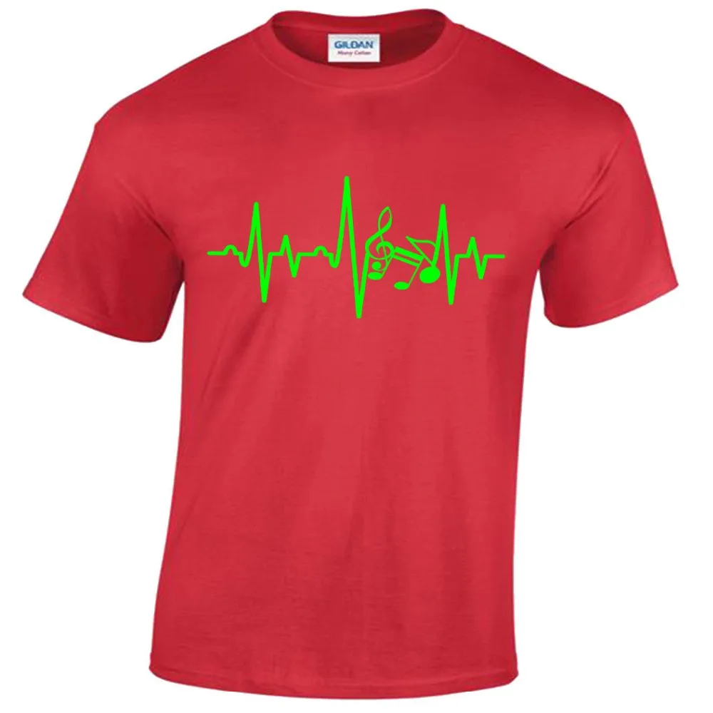 Мужская футболка с принтом в виде буквы Ekg Ecg хлопковая Футболка музыкальным