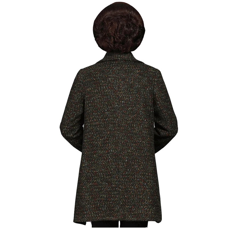 Большие размеры 8XL, зимняя женская шерстяная куртка, модное пальто для мамы среднего возраста, большой размер, теплая шерстяная Верхняя одежда IOQRCJV Q073