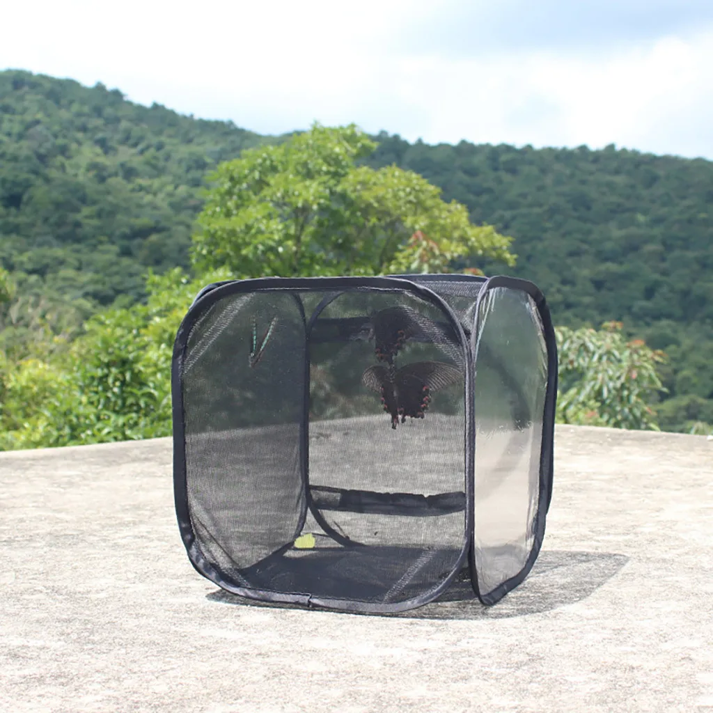 

1PC Collapsible Insect and Butterfly Habitat Cage Terrarium Pop up Open Cloth Foldable Housing Enclosure Portable Strip 2019