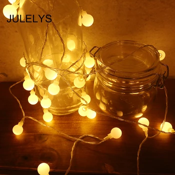 

JULELYS 5M 10M LED String Lights AA Battery Operated Garland LED Christmas Lights For Holiday Party Birthday Wedding Decorations